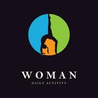 vrouw dagelijks werkzaamheid logo vector
