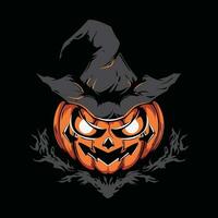 pompoen halloween mascotte logo voor esport. halloween t-shirt ontwerp. halloween logo. halloween sticker vector