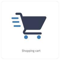 boodschappen doen kar en trolley icoon concept vector