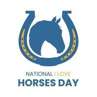 vector grafisch van nationaal ik liefde paarden dag, mooi zo voor viering van de paard dag