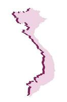 Vietnam kaart 3d kleur kaart vector