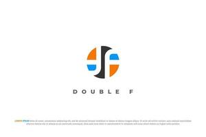 logo brief f dubbele cirkel vector