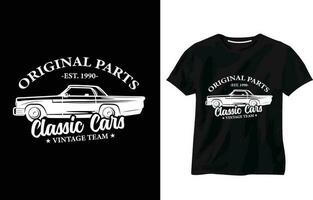 vector origineel onderdelen klassiek auto's, retro auto club, wijnoogst garage auto t-shirt ontwerp, typografie en Op maat t-shirt