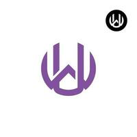 brief u W wu cirkel stoutmoedig logo ontwerp vector