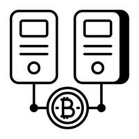 creatief ontwerp icoon van bitcoin server vector