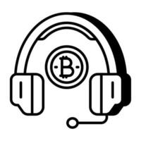 creatief ontwerp icoon van bitcoin klant onderhoud vector