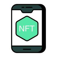 vector ontwerp van mobiel nft