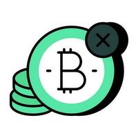 creatief ontwerp icoon van Nee bitcoin vector