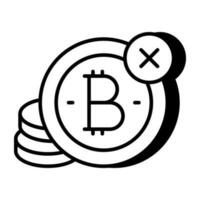 creatief ontwerp icoon van Nee bitcoin vector