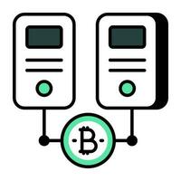 creatief ontwerp icoon van bitcoin server vector