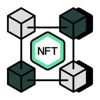 een premie downloaden icoon van nft blockchain vector