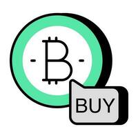 creatief ontwerp icoon van kopen bitcoin vector