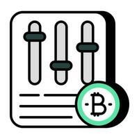 bewerkbare ontwerp icoon van bitcoin equalizer vector