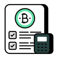 een creatief ontwerp icoon van bitcoin document vector