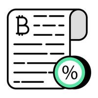 een creatief ontwerp icoon van bitcoin document vector