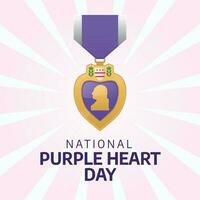 nationaal Purper hart dag ontwerp sjabloon voor viering. Purper hart ontwerp sjabloon. Purper hart medaille vector ontwerp.