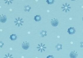 bloemen naadloos behang en geschenk omhulsel in waterverf stijl en retro blauw kleur achtergrond vector