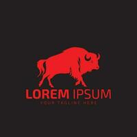 stier logo icoon silhouet bizon, os logo symbool stijl stier vector illustratie buffel logo vector