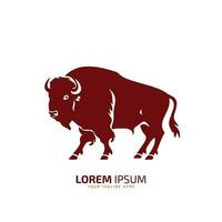 stier logo icoon silhouet bizon, os logo symbool stijl stier vector illustratie buffel vector silhouet geïsoleerd rood stier