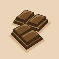vlak vector ontwerp van twee stuk chocola