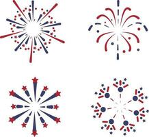 vuurwerk Verenigde Staten van Amerika onafhankelijkheid dag. feestelijk kunst voorwerp voor Verenigde Staten van Amerika onafhankelijkheid dag. Amerikaans nationaal viering ontwerp elementen. vector illustratie