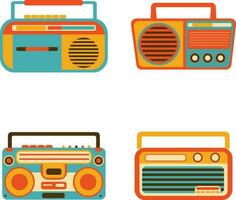 retro radio stereo. kleurrijk illustratie Aan wit achtergrond. vector illustratie