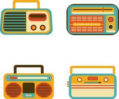 retro radio stereo. kleurrijk illustratie Aan wit achtergrond. vector illustratie