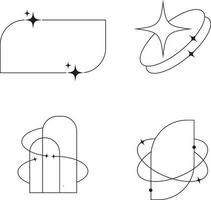 monoline minimalistische vorm verzameling voor ontwerp elementen Sjablonen. vector illustratie