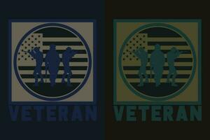 veteraan, veteraan minnaar shirt, leger shirt, 4e van juli, leger veteraan vlag t-shirts, veteraan Verenigde Staten van Amerika leger, veteraan vader opa, gedenkteken dag geschenk, ons veteraan vector