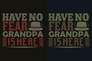 hebben Nee angst opa is hier, opa t-shirt, cadeaus opa, koel opa shirt, opa shirt, geschenk voor opa, t-shirt voor het beste opa ooit vector
