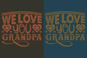 wij liefde u opa, opa t-shirt, cadeaus opa, koel opa shirt, opa shirt, geschenk voor opa, t-shirt voor het beste opa ooit vector