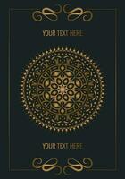 luxe mandala decoratieve kaart in gouden kleur vector