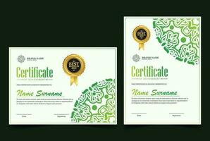 elegant mandala prijs certificaat sjabloon vector