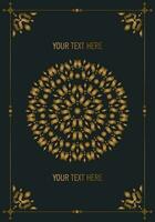 luxe mandala decoratieve kaart in gouden kleur vector