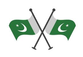 Pakistan kruis vlag ontwerp. illustratie van gekruiste Pakistan vlaggen. ontwerp element voor poster, kaart, banier, achtergrond, teken. vector