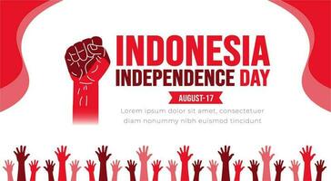 17 augustus Indonesië onafhankelijkheid dag achtergrond sjabloon. vakantie concept. achtergrond, banier, aanplakbiljet, kaart, en poster ontwerp sjabloon met tekst opschrift en standaard- kleur. vector illustratie.