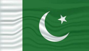Pakistan 3d vlag Golf vector ontwerp. Pakistan vlag ontwerp met zwaaien.