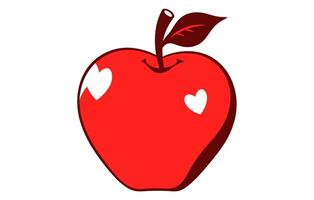 terug naar school- appel icoon met rood kleur.appel vector illustratie