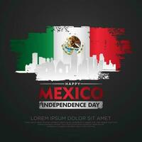 Mexico onafhankelijkheid dag groet kaart sjabloon. vector