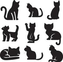 katten silhouet, kat vector