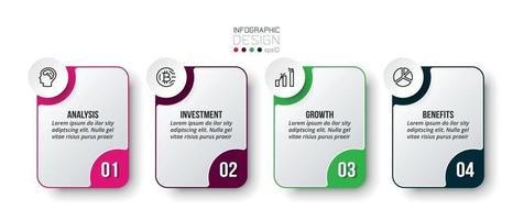 infographic bedrijfssjabloon met stap of optieontwerp. vector