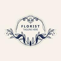 bloemist logo mooi bloemen blad en bloem vector kunst, icoon grafisch decoratie bedrijf bruiloft sjabloon