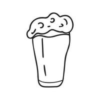 hand- getrokken vector illustratie van een glas van bier