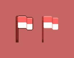 pixel illustratie van een golvend rood en wit vlag. Indonesisch vlag. land. pixel kunst stijl illustratie. vector elementen. icoon of symbool