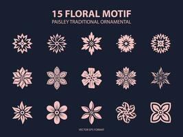 bloemen motief Paistley traditioneel ornament. overladen element voor ontwerp. ornament patroon voor bruiloft uitnodigingen, verjaardag en groet kaarten. traditioneel gouden decor. vector