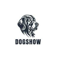 hond hoofd logo silhouet. hipster dier embleem voor t overhemd ontwerp. zwart wijnoogst tatoeëren. vector illustratie