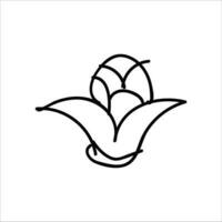 bloem illustratie met geïsoleerd hand getekend stijl Aan een wit achtergrond, geschikt voor kinderen naar trek abstract illustraties. vector