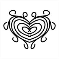 liefde ornament illustratie, valentijnsdag dag ornament, liefde icoon ontwerp met aantrekkelijk kha snijwerk voor valentijnsdag viering vector