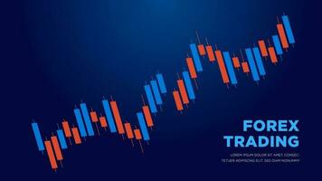 diagram Aan donker blauw achtergrond met scheutje lijn. markt investering. forex handel vector