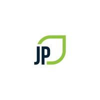 brief jp logo groeit, ontwikkelt, natuurlijk, biologisch, gemakkelijk, financieel logo geschikt voor uw bedrijf. vector